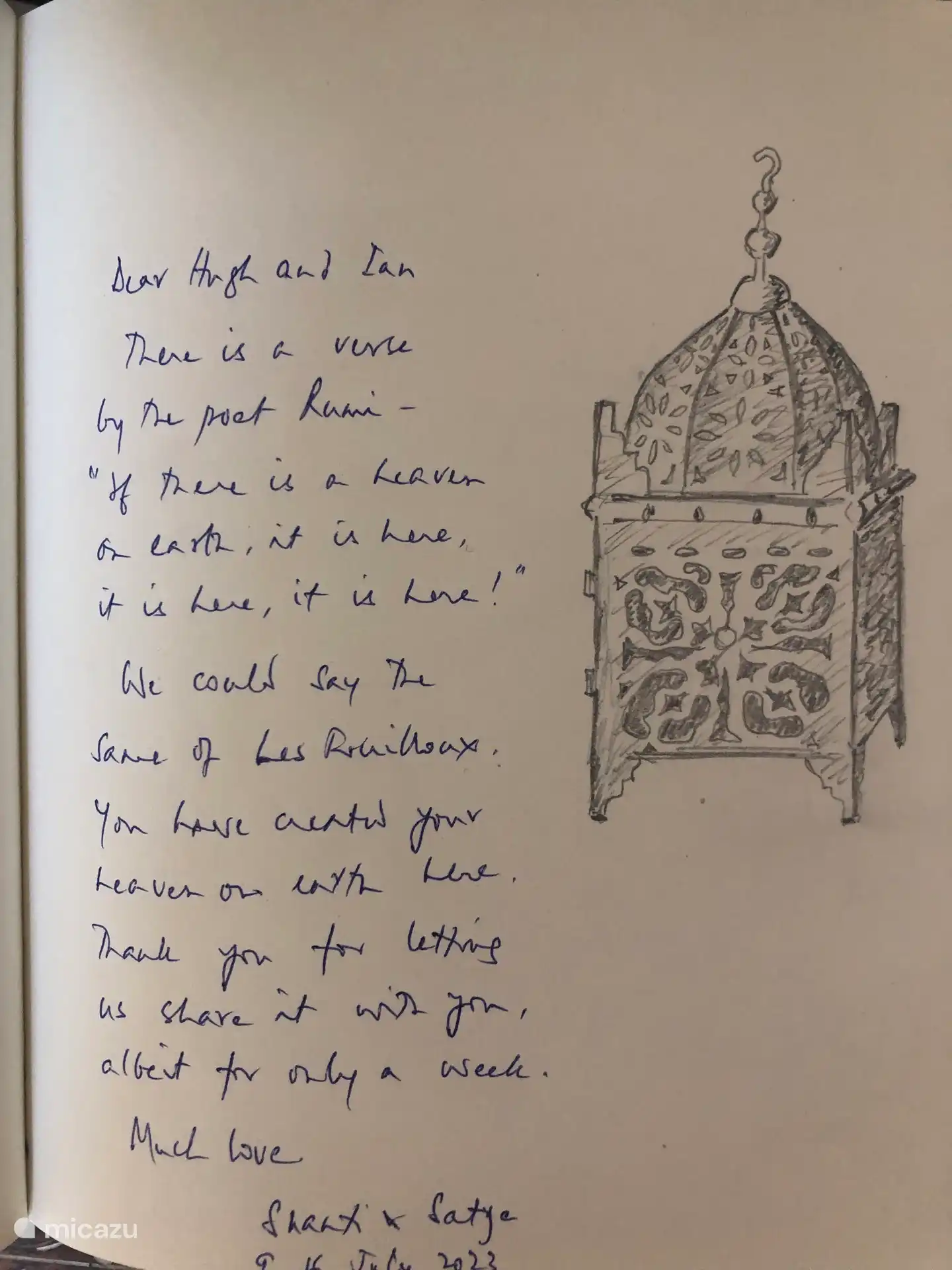 So lovely to receive such wonderful feed back from our guests.