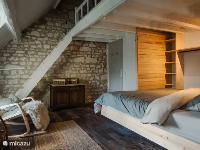 B&B BienViennue - Rabelais 2-4p | France, Indre-et-Loire, Marcilly-sur-Vienne - chambres d'hôtes Chambre Rabelais avec salle de bain attenante.