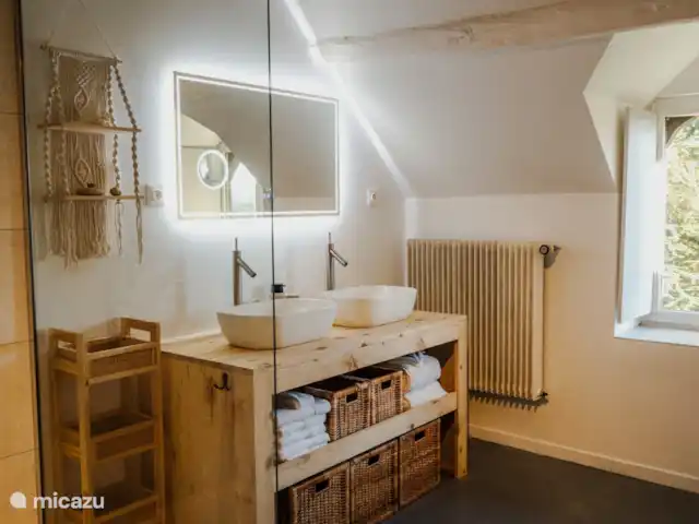 B&B BienViennue - Rabelais 2-4p | France, Indre-et-Loire, Marcilly-sur-Vienne - chambres d'hôtes Chambre Rabelais avec salle de bain attenante.