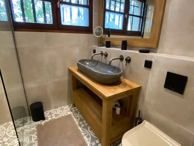 A Soulas huren in Frankrijk, Gers, Armous-et-Cau  - villa tweepersoons wastafel in grote badkamer