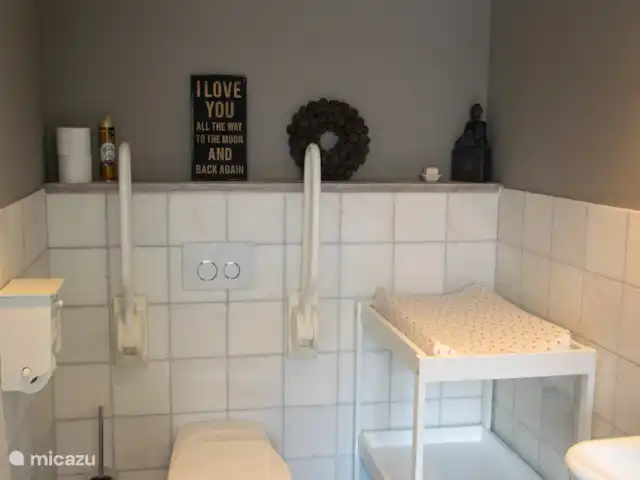 Maison de ferme | Pays-Bas, Limbourg, Evertsoord - maison de vacances Toilettes adaptées aux personnes à mobilité réduite + table à langer au rez-de-chaussée de la ferme