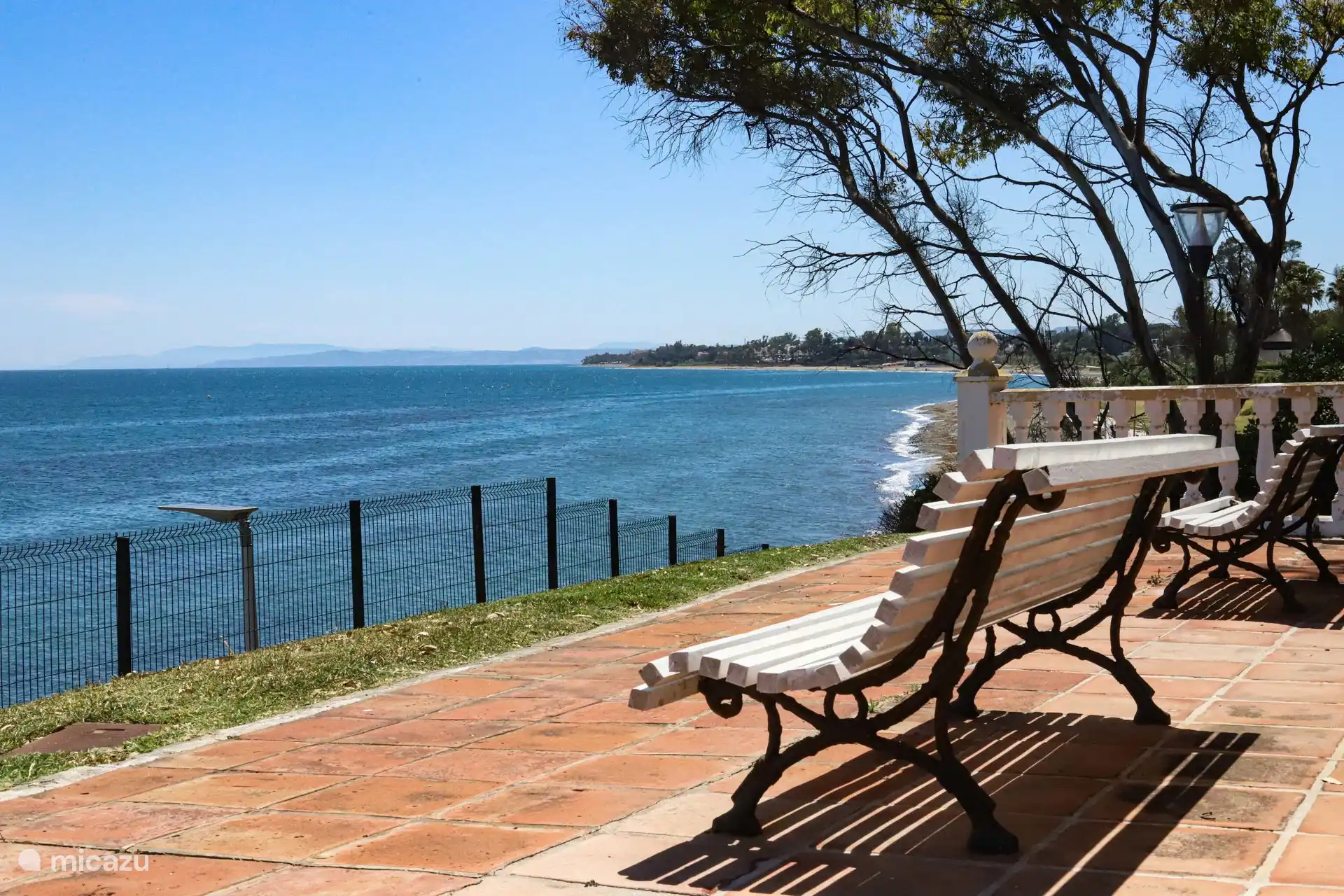 Benches overlooking the sea and coastline