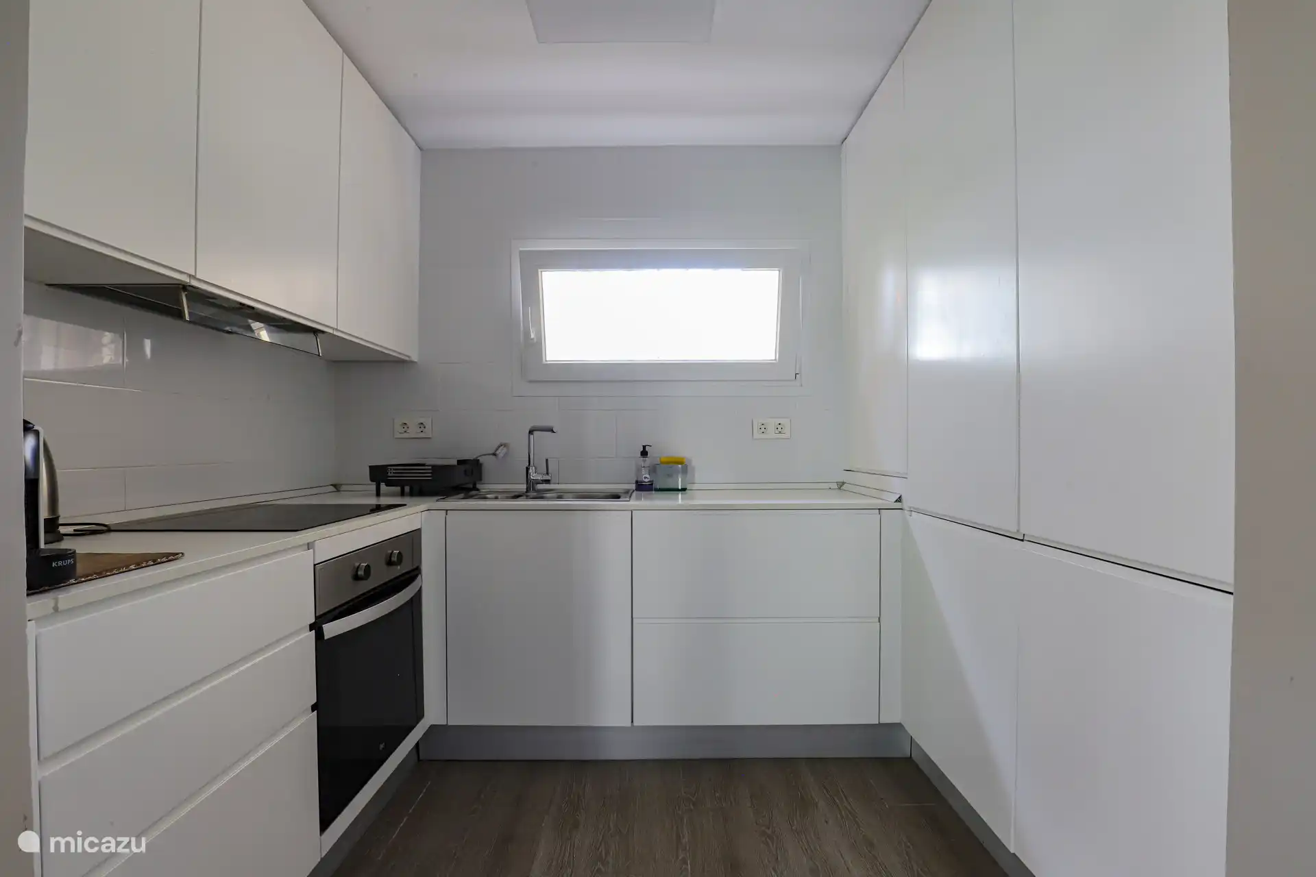 Kitchen, washing machine, dishwasher, coffee machine, oven, ceramic hob, microwave etc.