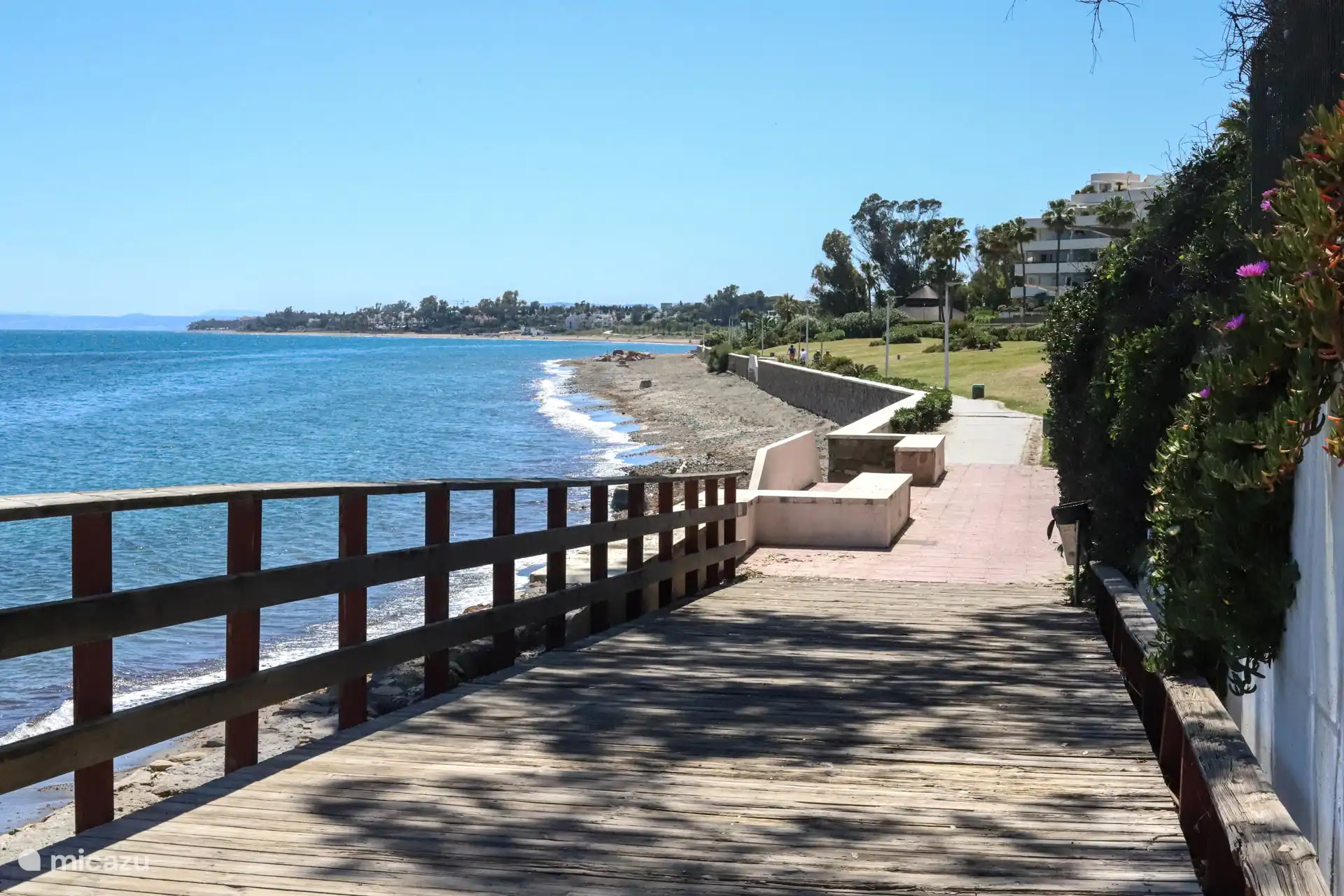 Wooden walkway along the beach with beautiful views