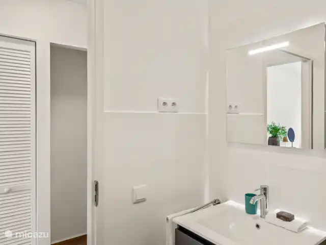 Location de Vacances Curaçao, Curaçao-Centre, Sint Michiel, appartement - Blue Bay / Appartement Triple Tree  salle de bain appartenant à la chambre 2, lavabo avec douche à effet pluie avec toilettes privées