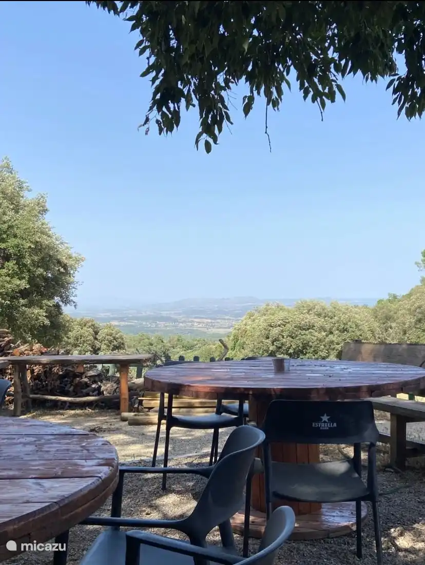 Blick auf Rosas von der Terrasse des Els Metges