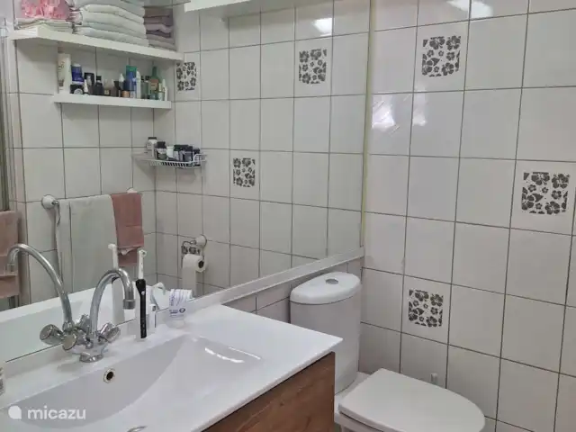Seru Coral Resort Appartement 188 | Curaçao, Curaçao-Centre, Partisan du corail - appartement meuble vasque et toilettes