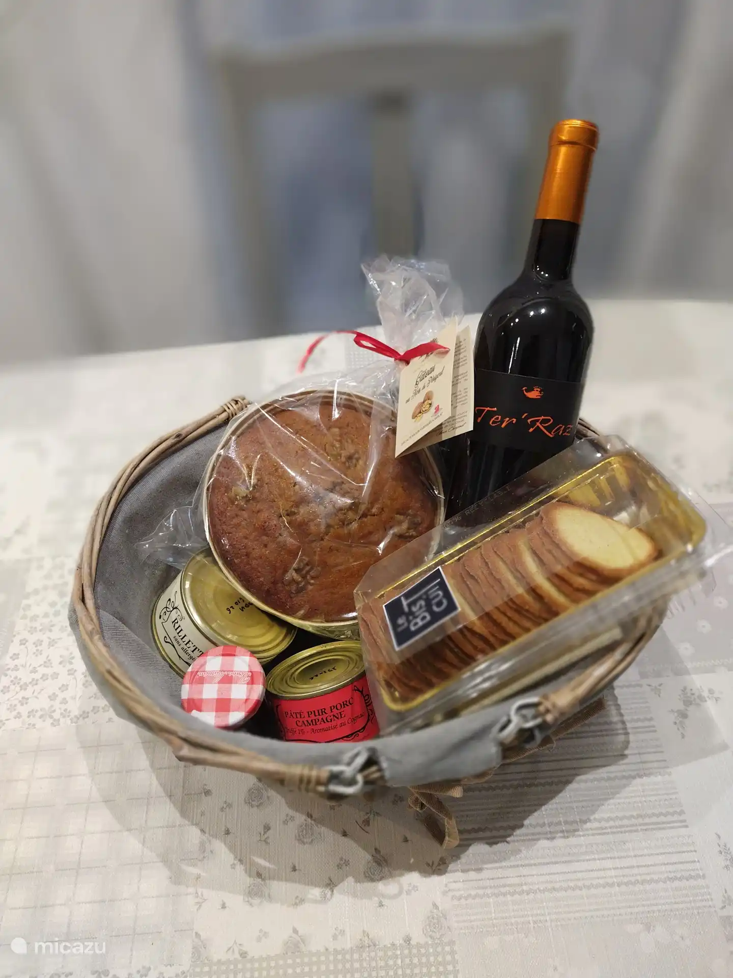 Beispiel für einen Willkommenskorb für eine einwöchige Reservierung