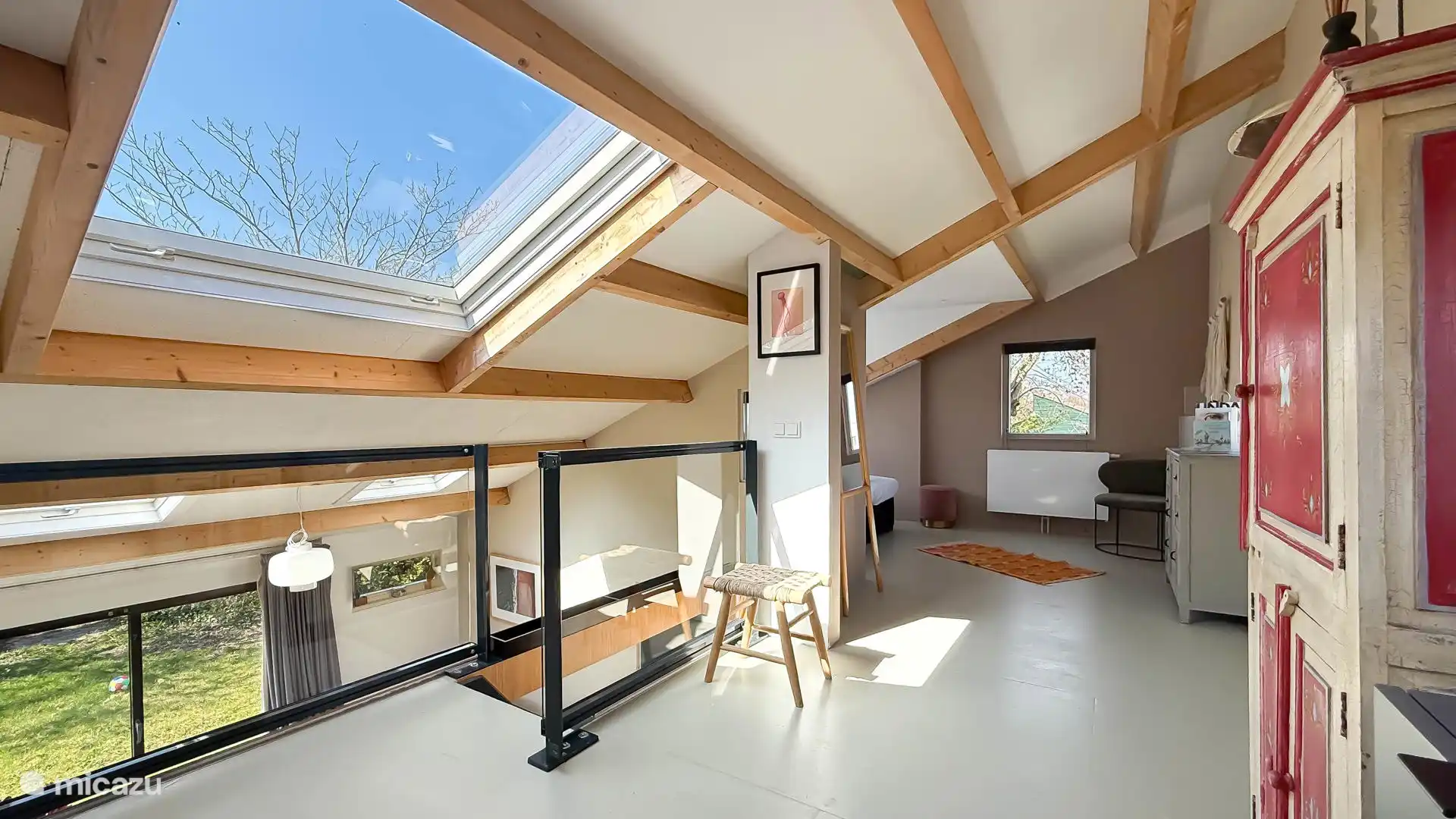 Loft with open bedroom