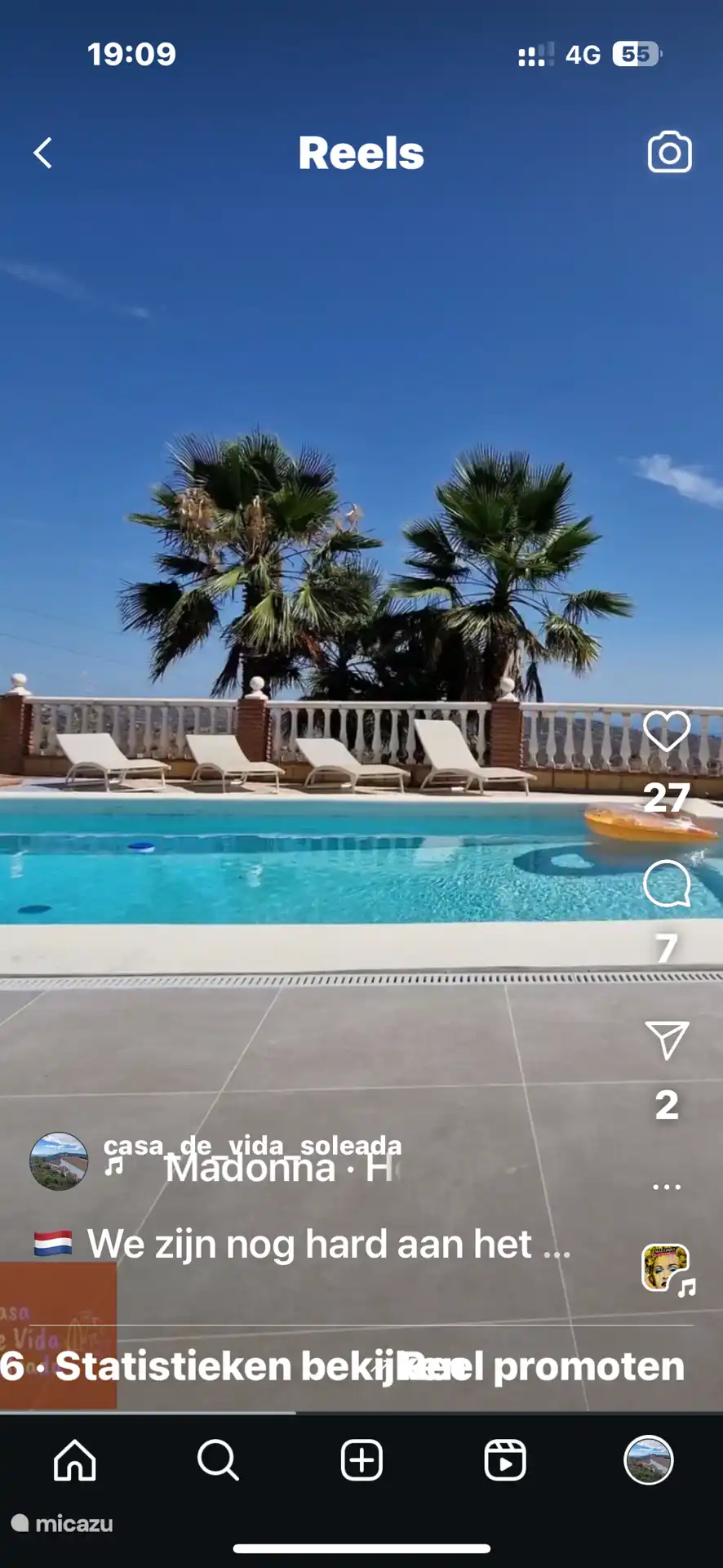 Schwimmbad ab Mitte April Wasser bei 24 Grad. 