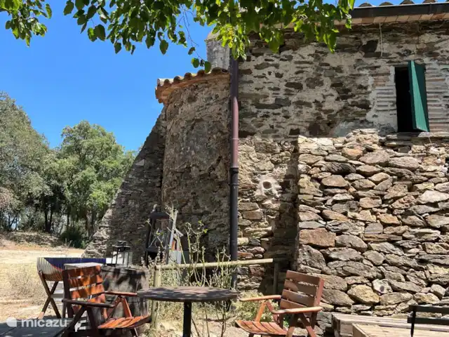 Rancho Catalán 2 en España, Costa Brava, Castell d'Aro - mobil home / caravana Terraza Fitor