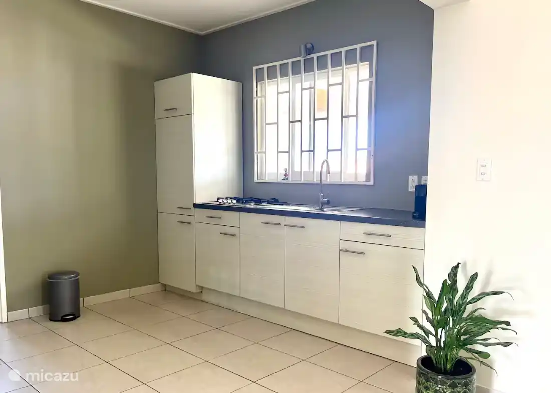 Cocina totalmente equipada con electrodomésticos modernos.