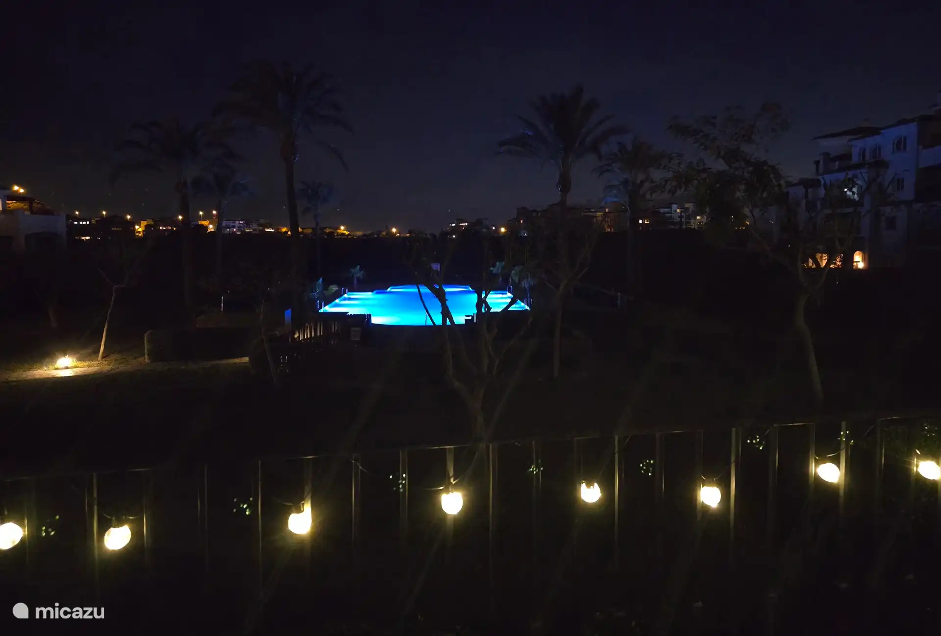 Vue le soir depuis le salon