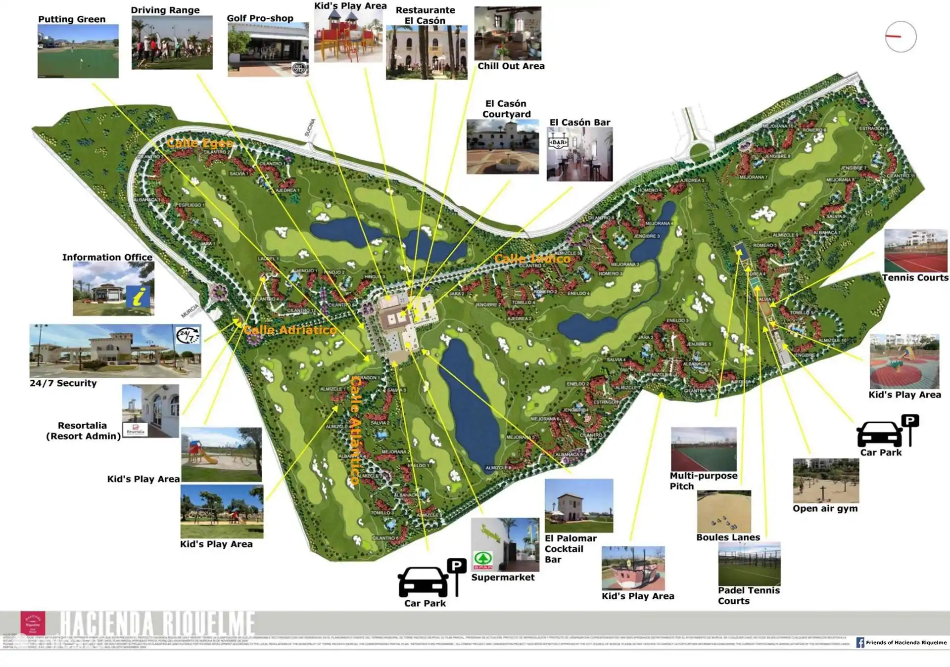 Carte du Golf Resort où se trouve Casa Gusto. 