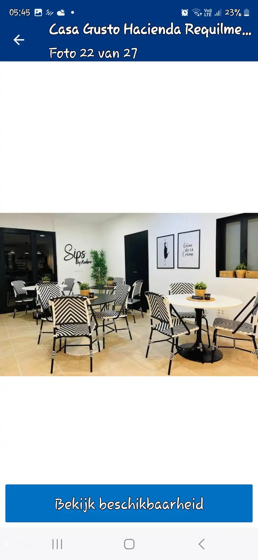 café-bar confortable avec terrasse sur l’Hacienda à 700 mètres de l’appartement