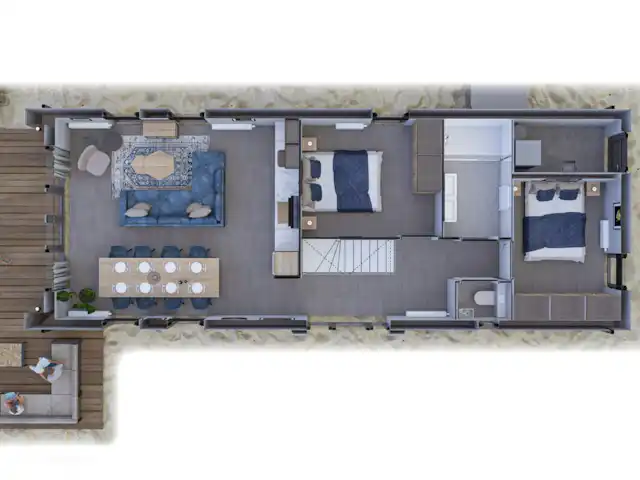 Villa de plage sur l’IJsselmeer 8 pers | Pays-Bas, Hollande du Nord, Enkhuizen - maison de vacances Plan du rez-de-chaussée