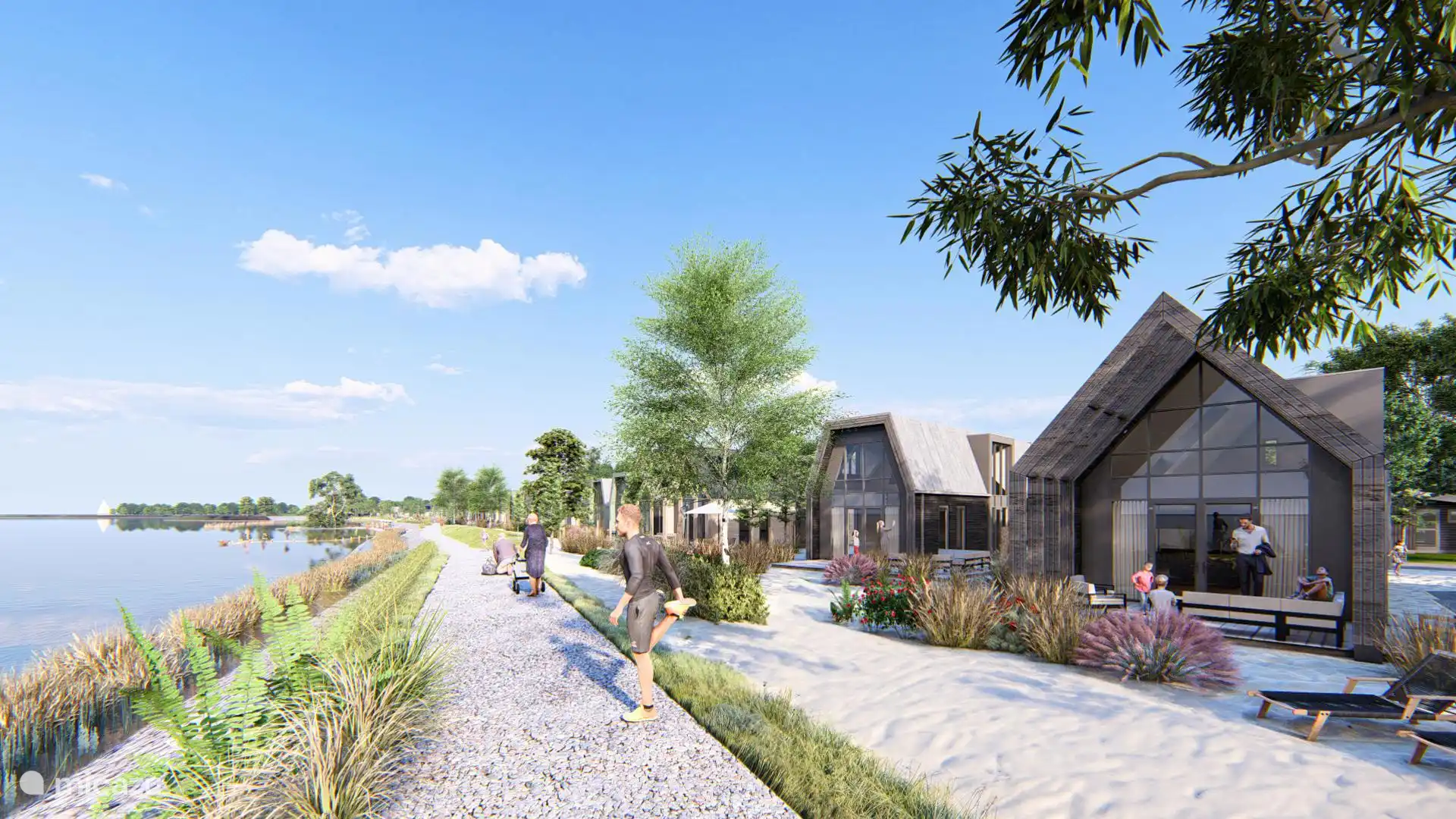 La villa de plage est située directement sur la plage de l’IJsselmeer