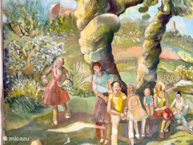 Las cigarras de St-Quentin-la-Poterie en Francia, Gard, Saint-Quentin-la-Poterie - casa vacacional una hermosa pintura, ambiente de 'Familia de vacaciones'