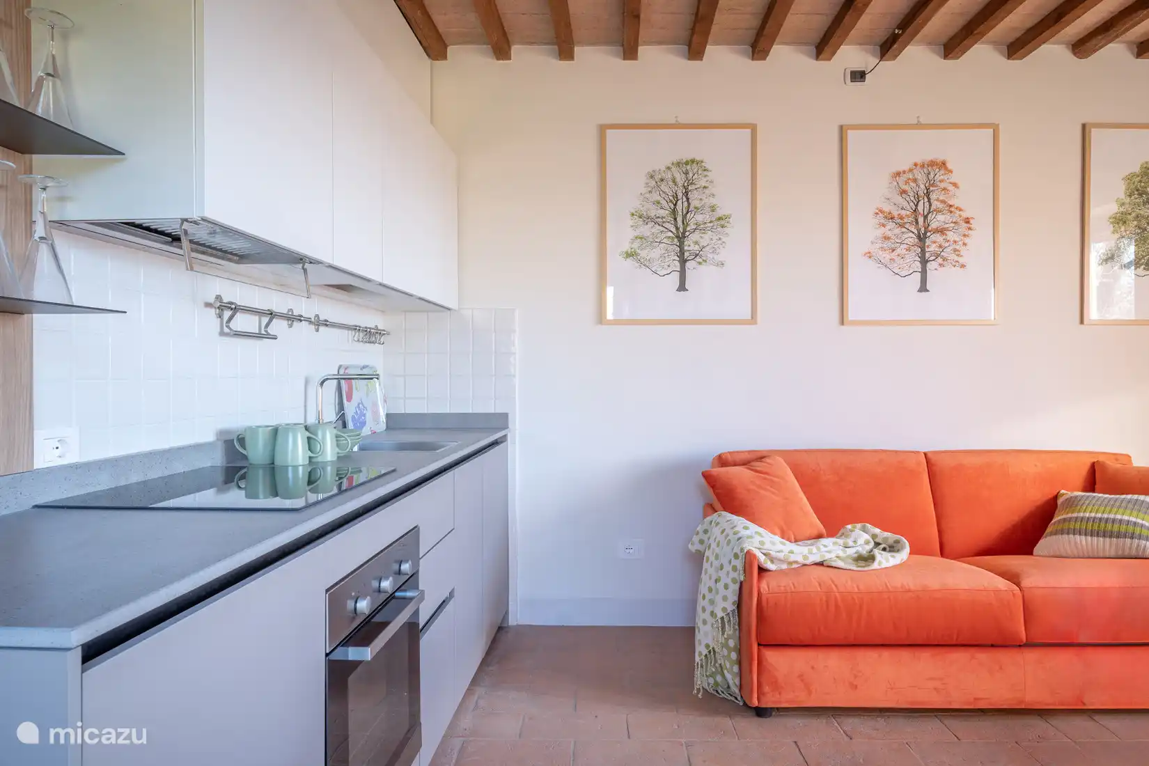 Appartement cuisine avec canapé-lit