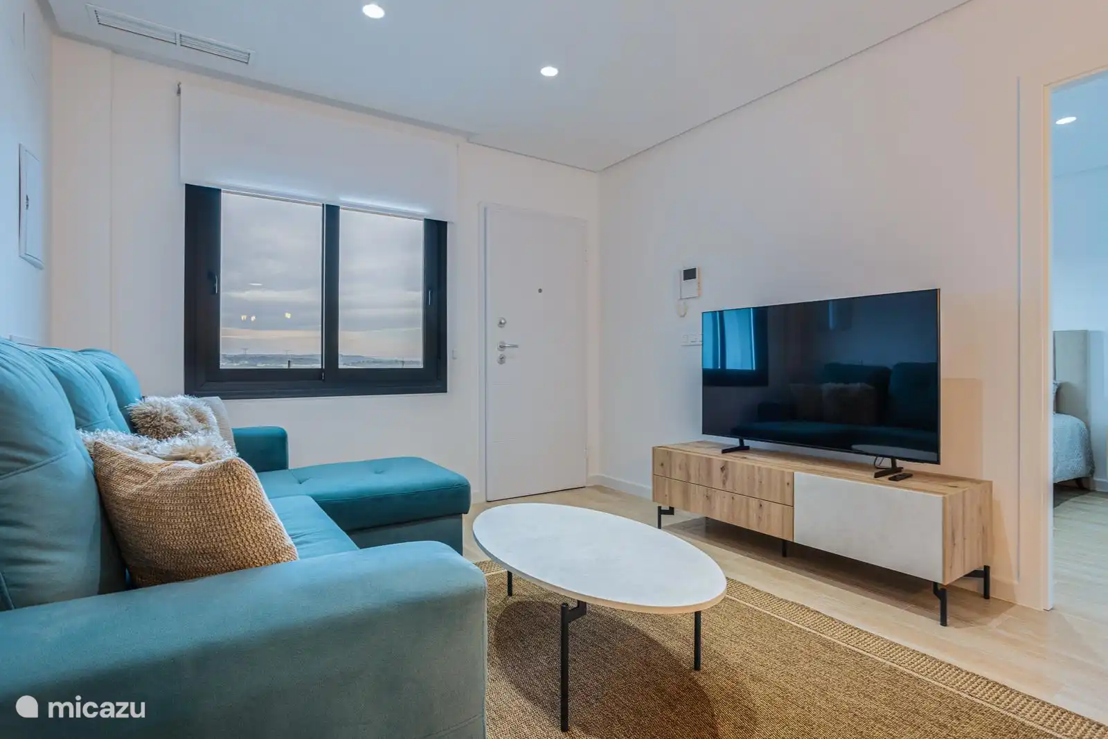 With Smart TV. 
Enjoy your shows on Netflix and listen to music on YouTube. 