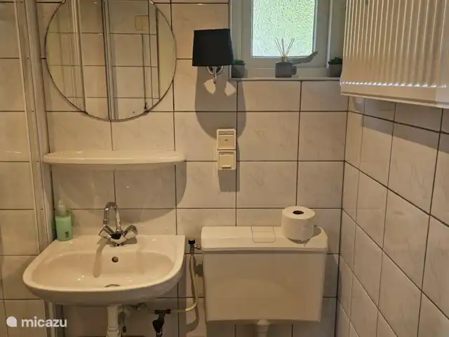 Erizo de la Casa del Bosque en Países Bajos, Limburgo, Stramproy - bungaló baño