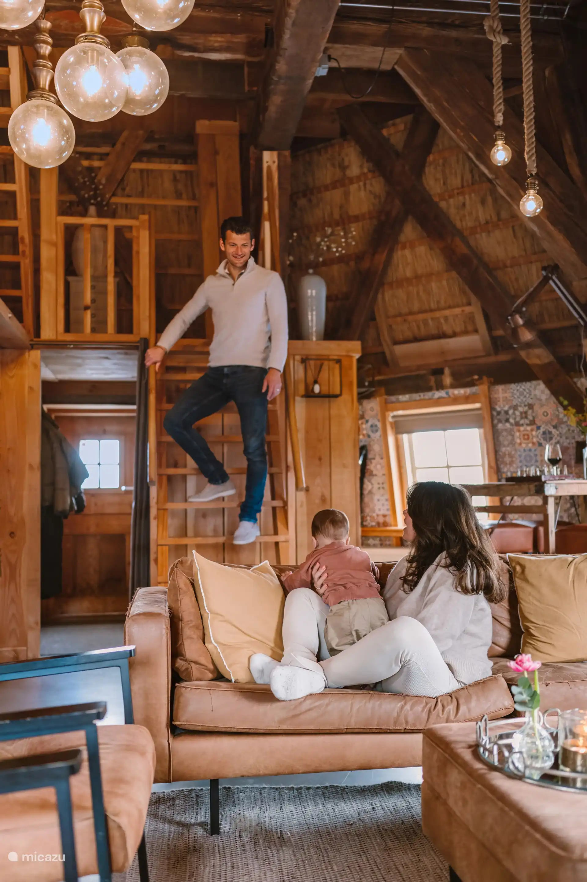 Living room - steep stairs