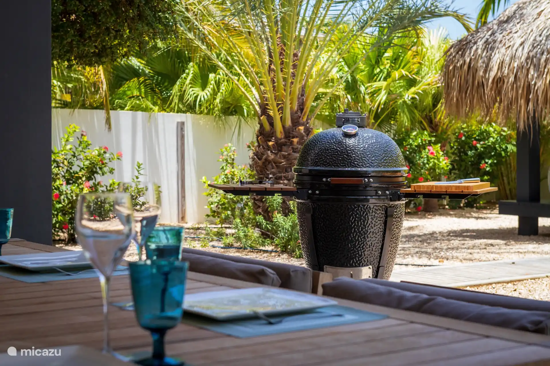 A large BBQ with accessories available.