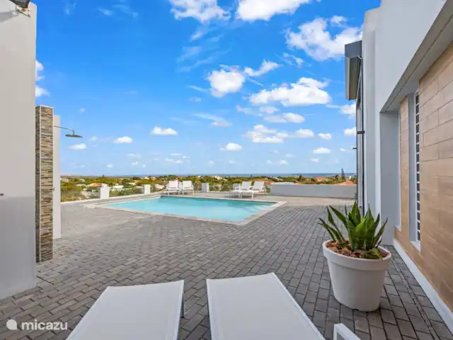 Casa Koba | Curaçao, Banda Abou (ouest), Big Mountain - villa Coin détente ombragé avec vue