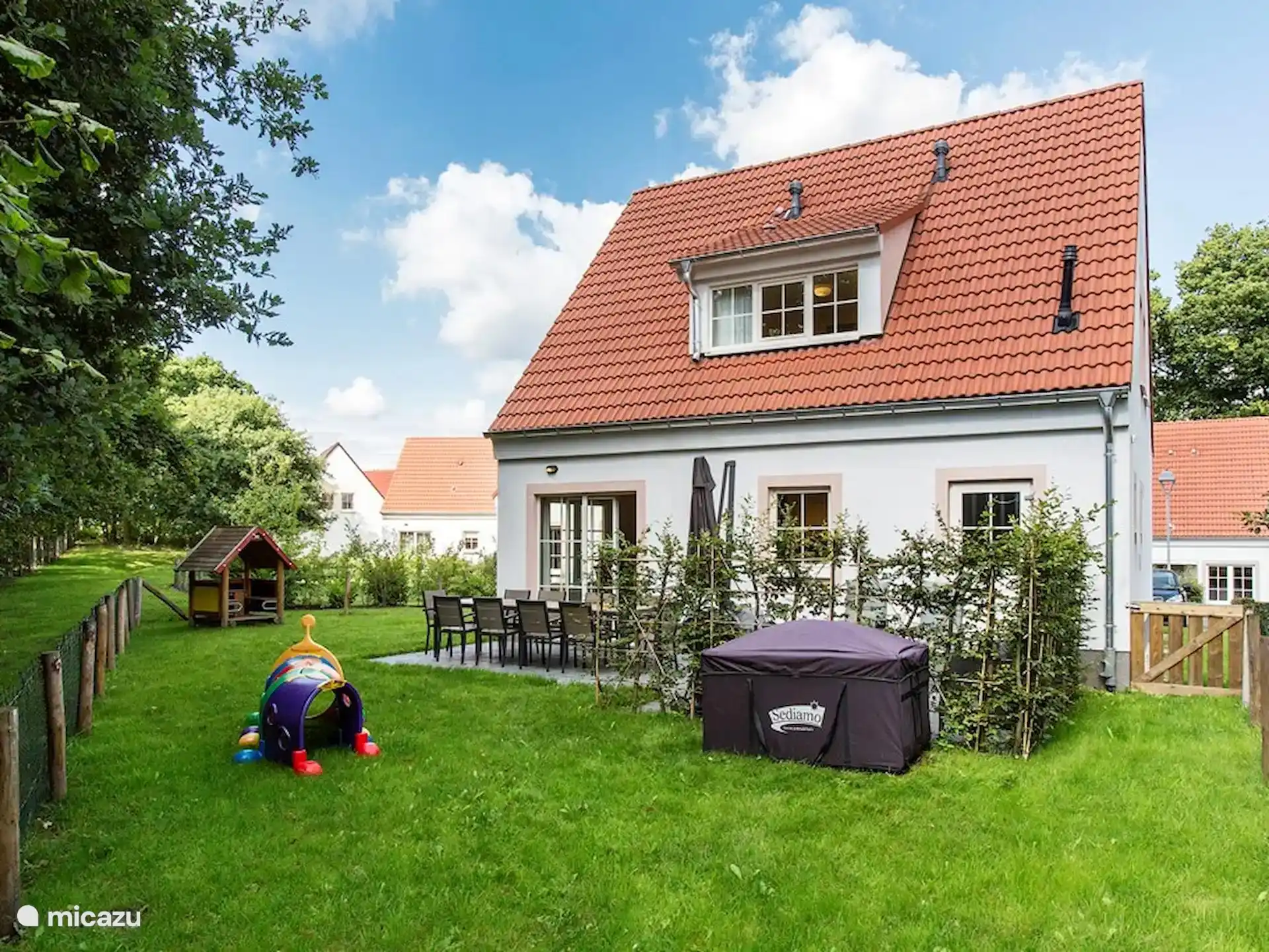 The children have their own house and caterpillar here.