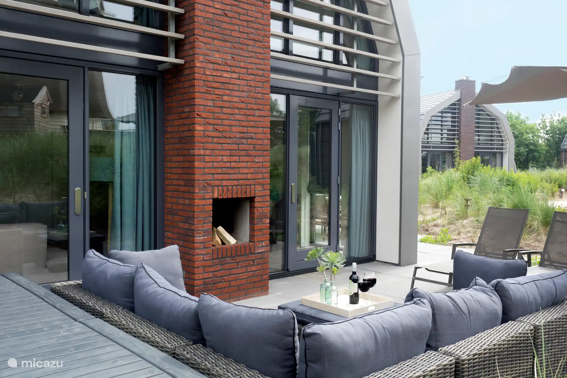 Loungeset met buitenhaard