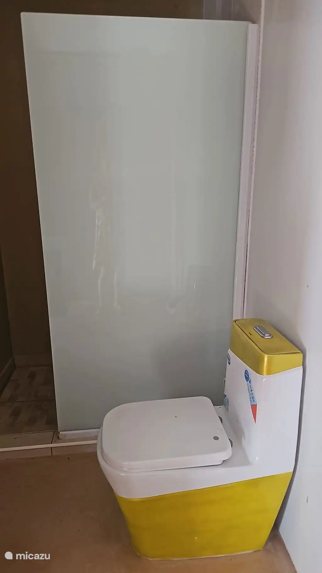 The shower room has toilet, sink and shower room.