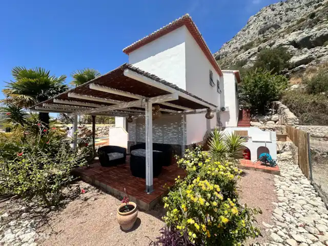 Location de Vacances Espagne, Costa Blanca, Benigembla, villa - LECQASA  Véranda avec maintenant grande table à manger