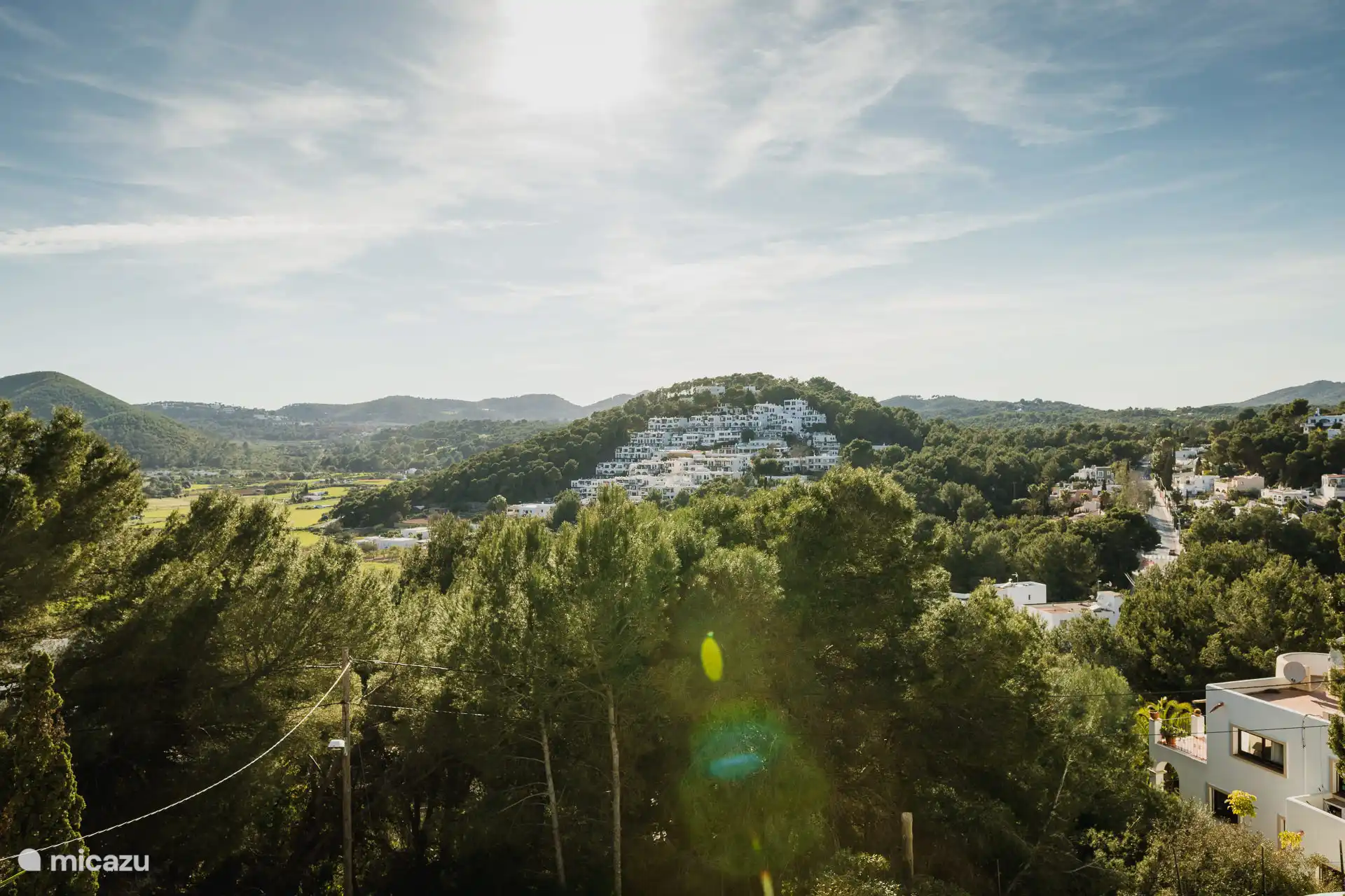 Blick auf die Terrasse des Schlafzimmers