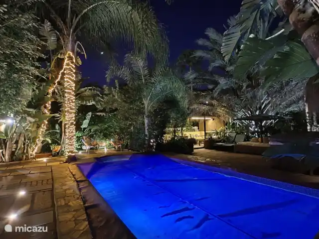 Location de Vacances Espagne, Costa del Sol, Benalmádena, villa - Plage à 2 min à pied + piscine chauffée + jacuzzi piscine dans la nuit
