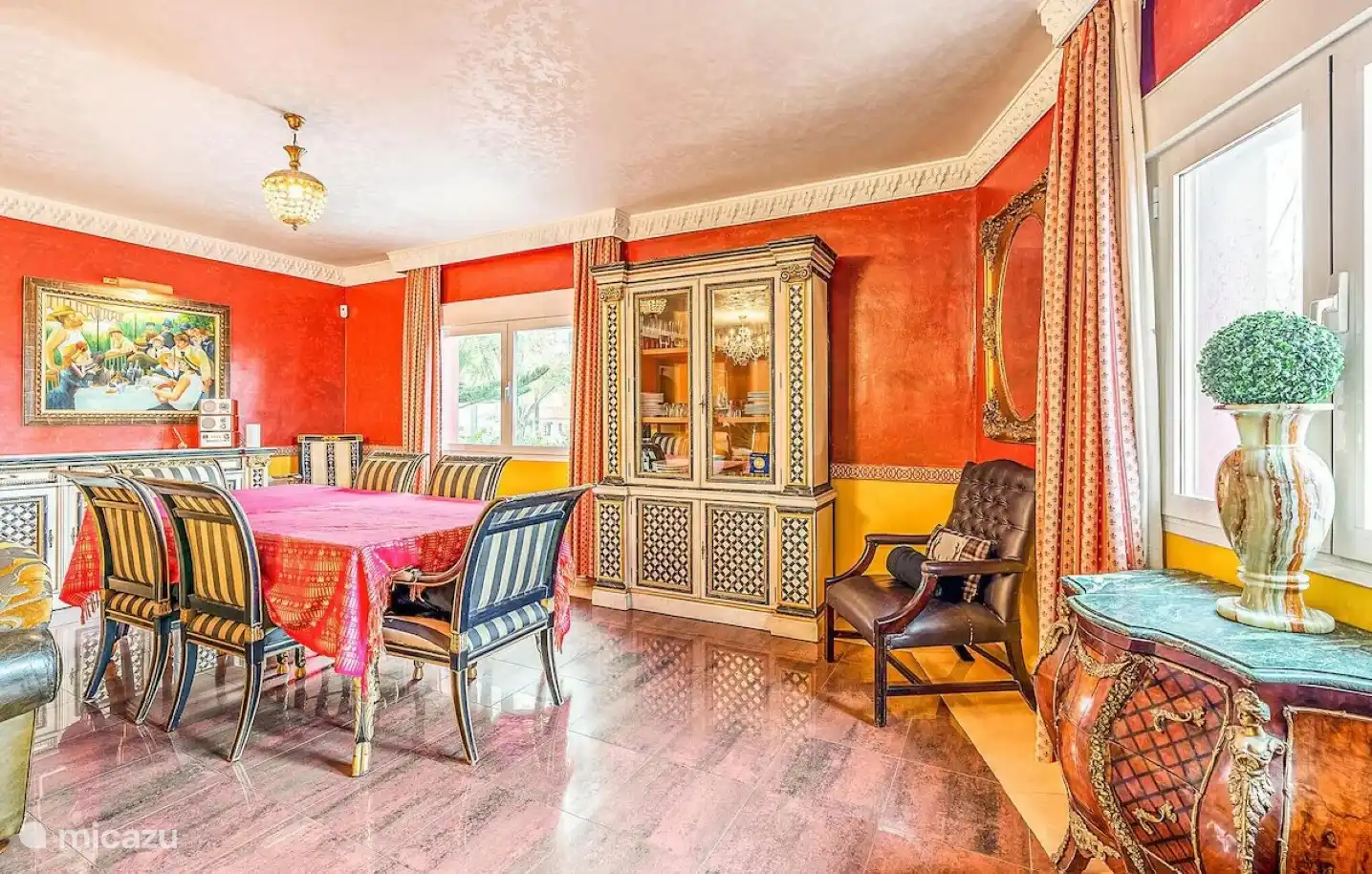 Grand Salon Rouge, no ordinary furnishings. Some pieces date from 18th century