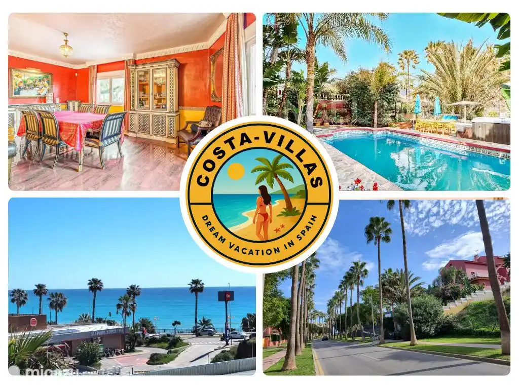 Beach 2 min walk+heated pool+jacuzzi in Spain, Costa del Sol, Benalmádena - villa