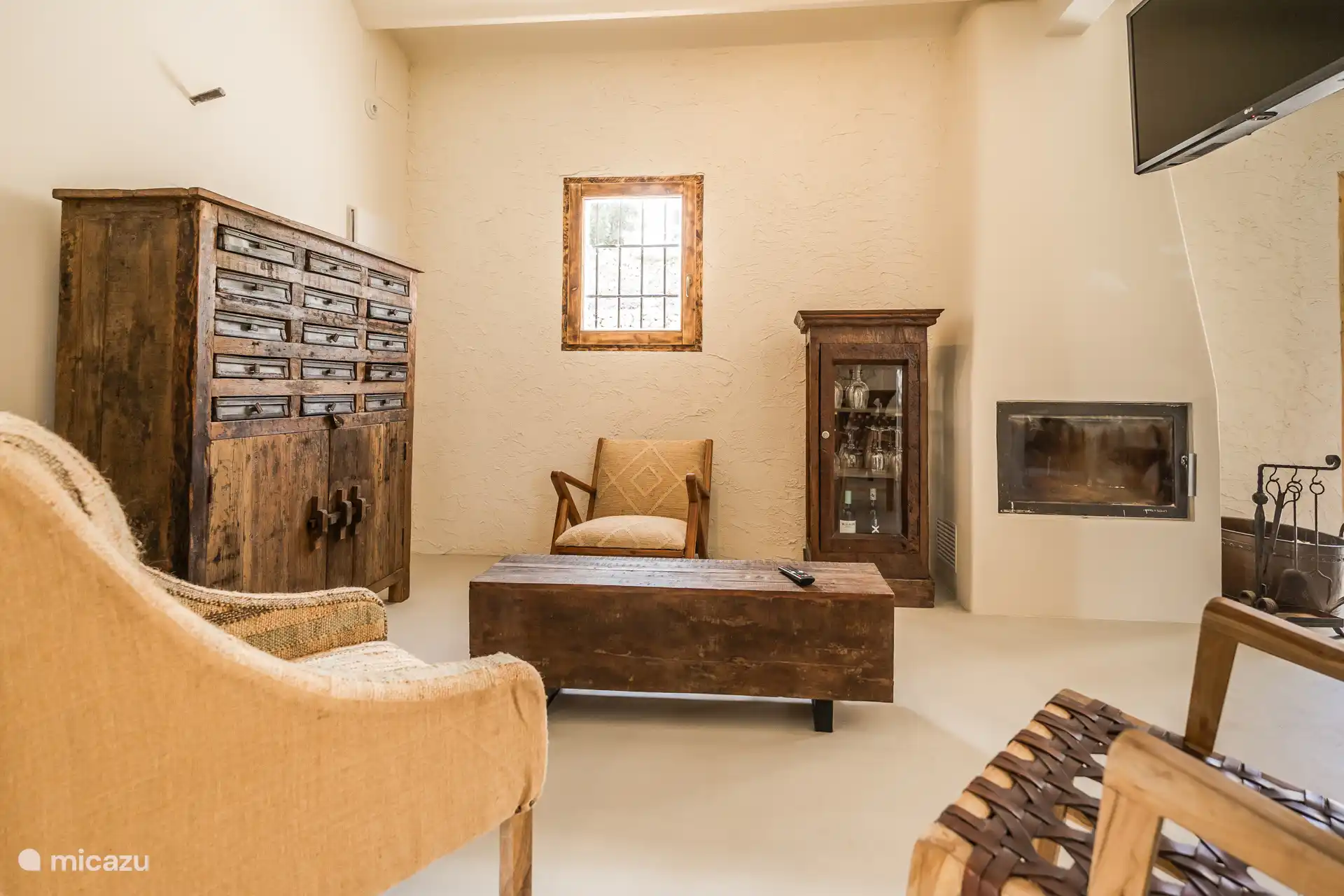 living room with fireplace