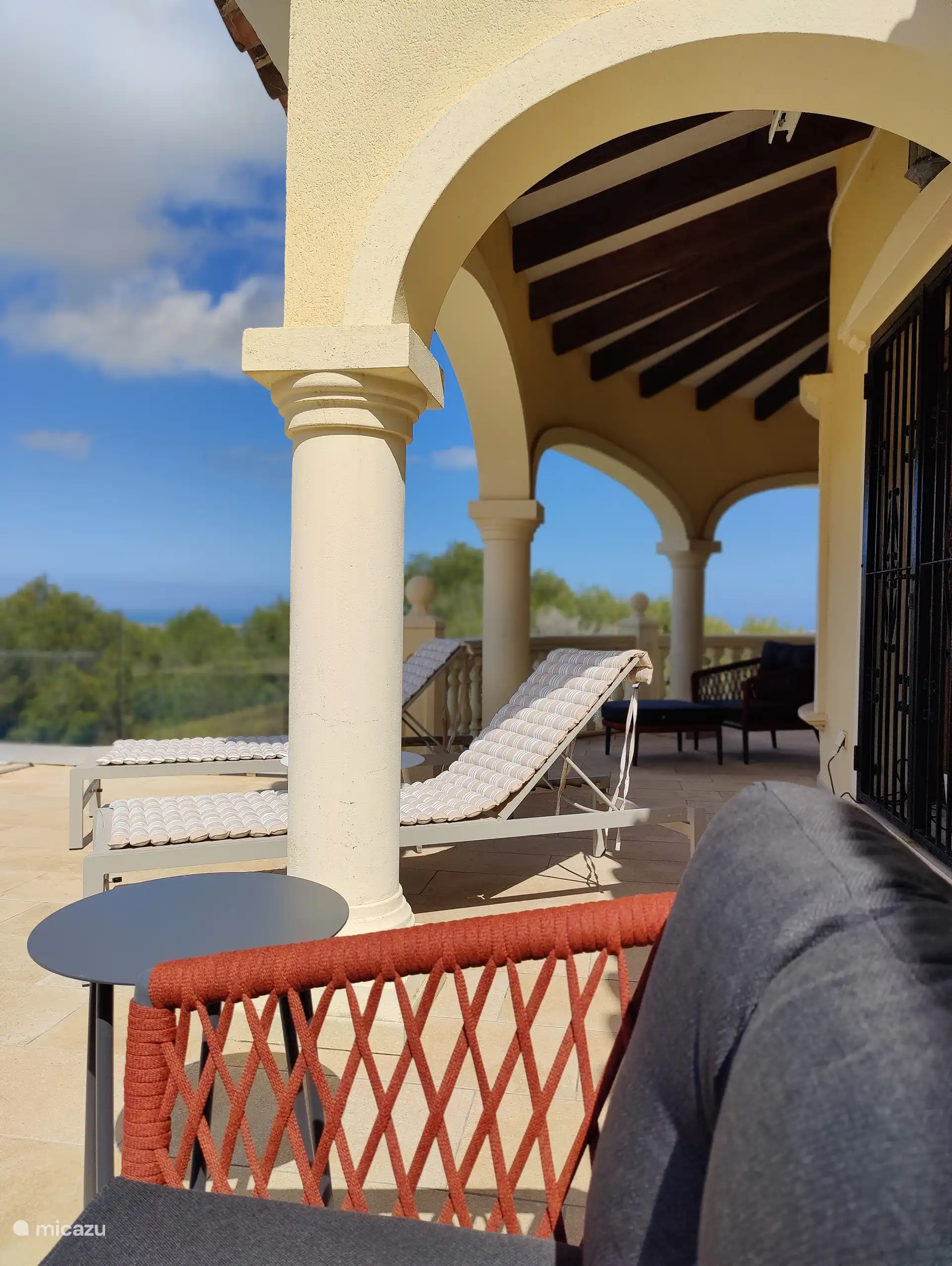 A view of the covered terrace where it is nice to stay in the hottest part of the day.