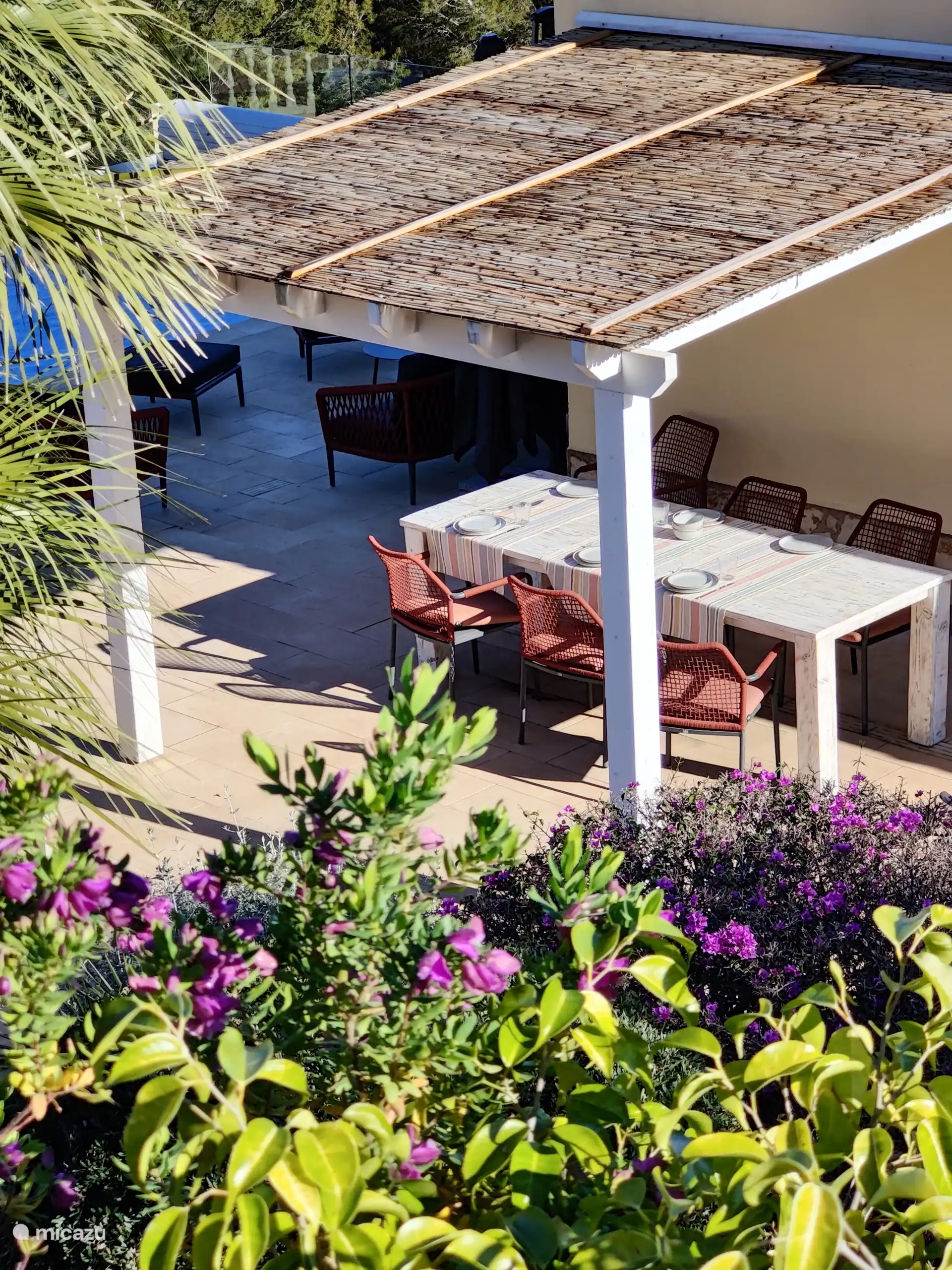 View of the pergola from the rock garden.
