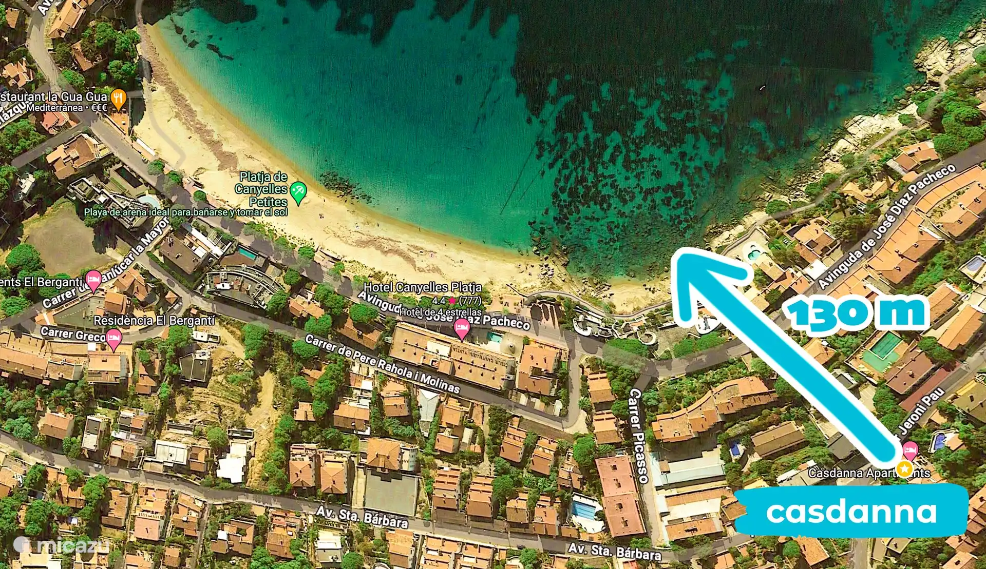 130 meter vom Strand entfernt
