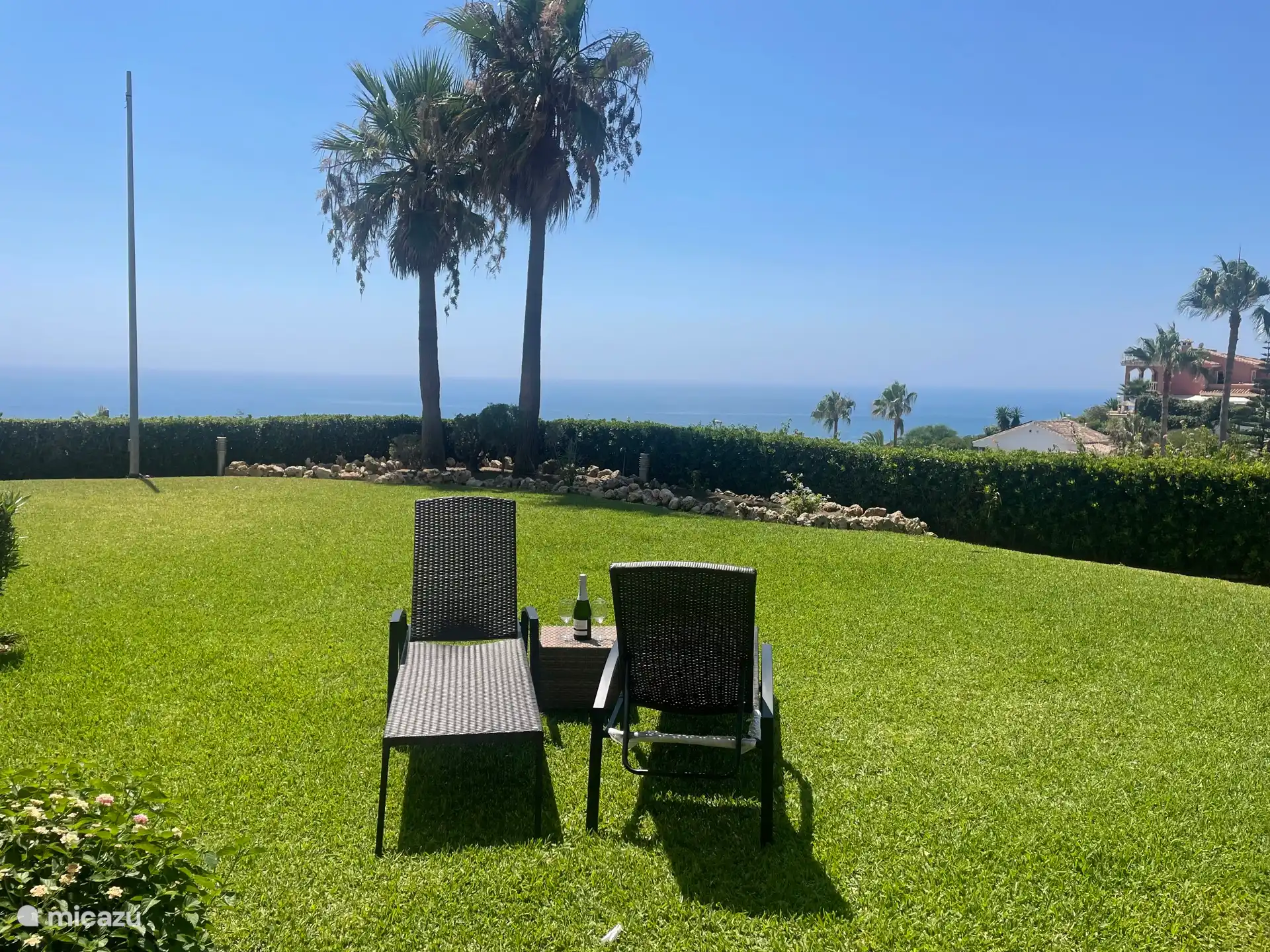 Jardín frente a la terraza. 