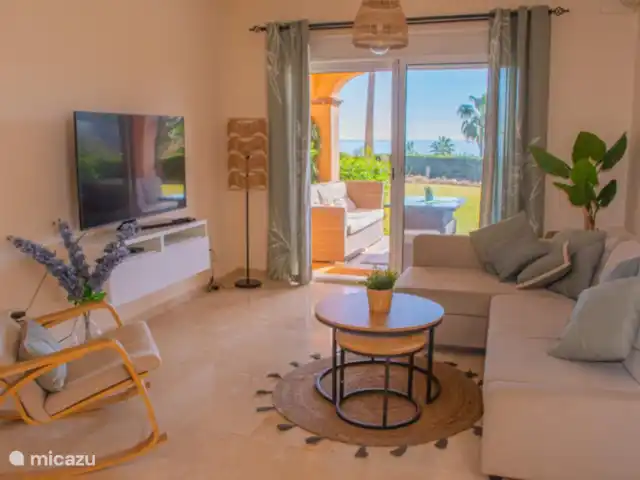 Location de Vacances Espagne, Costa del Sol, Mijas Costa, appartement - La Joya Mijas première ligne Vue sur la mer  Salon avec vue sur la mer