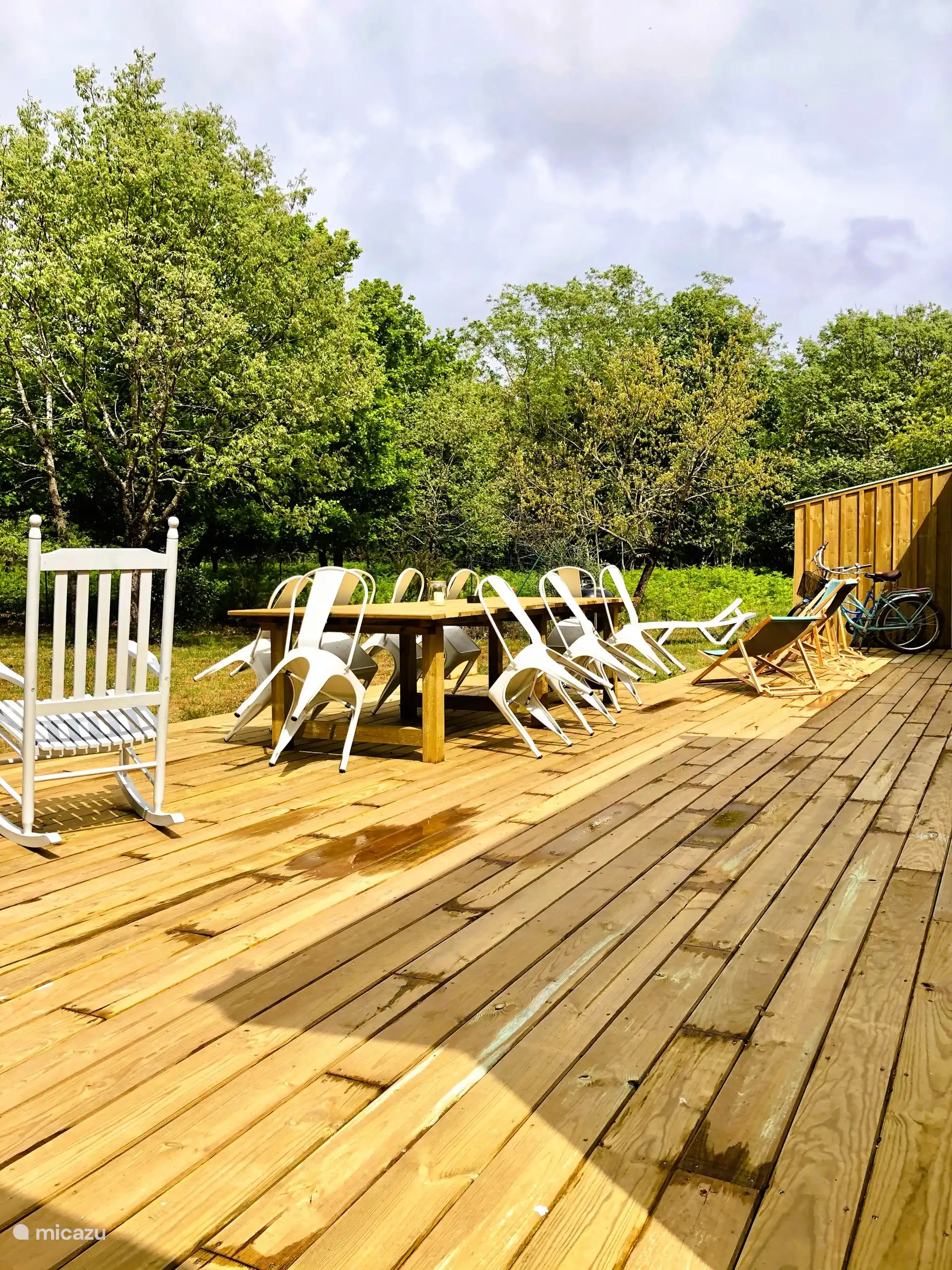 La terrasse entourée d’arbres