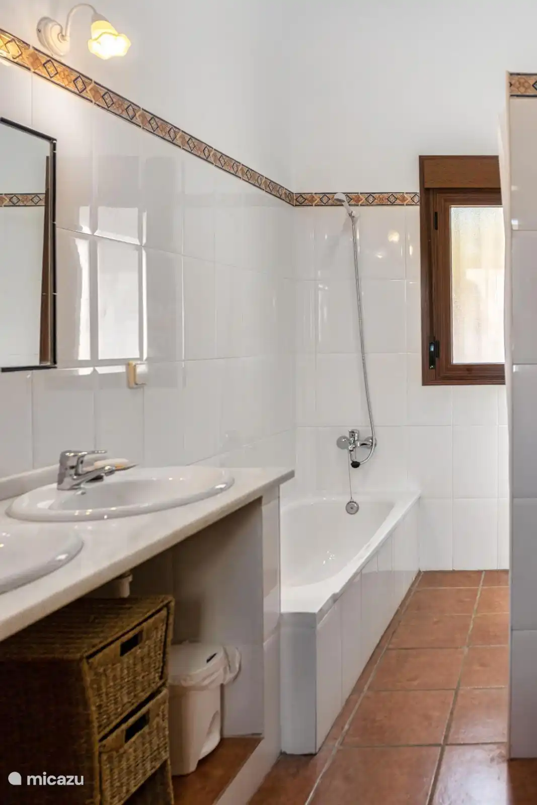 With bath, shower and toilet