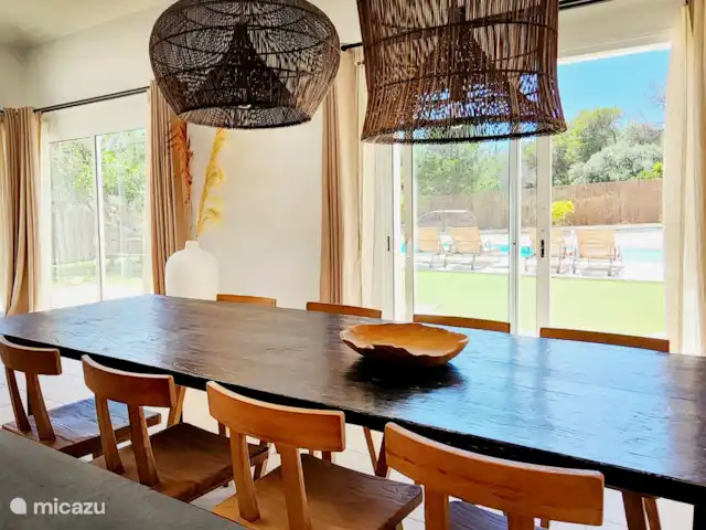 Casa Monzonea huren in Spanje, Costa Blanca, Jávea - vakantiehuis Eettafel uitzicht op tuin
