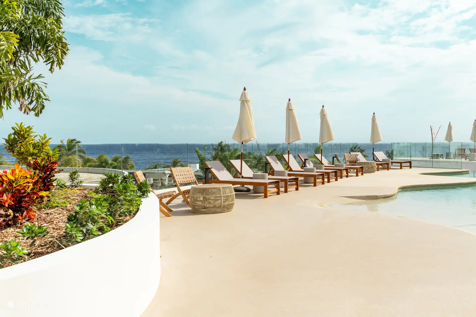 La vue quand la porte coulissante est ouverte.