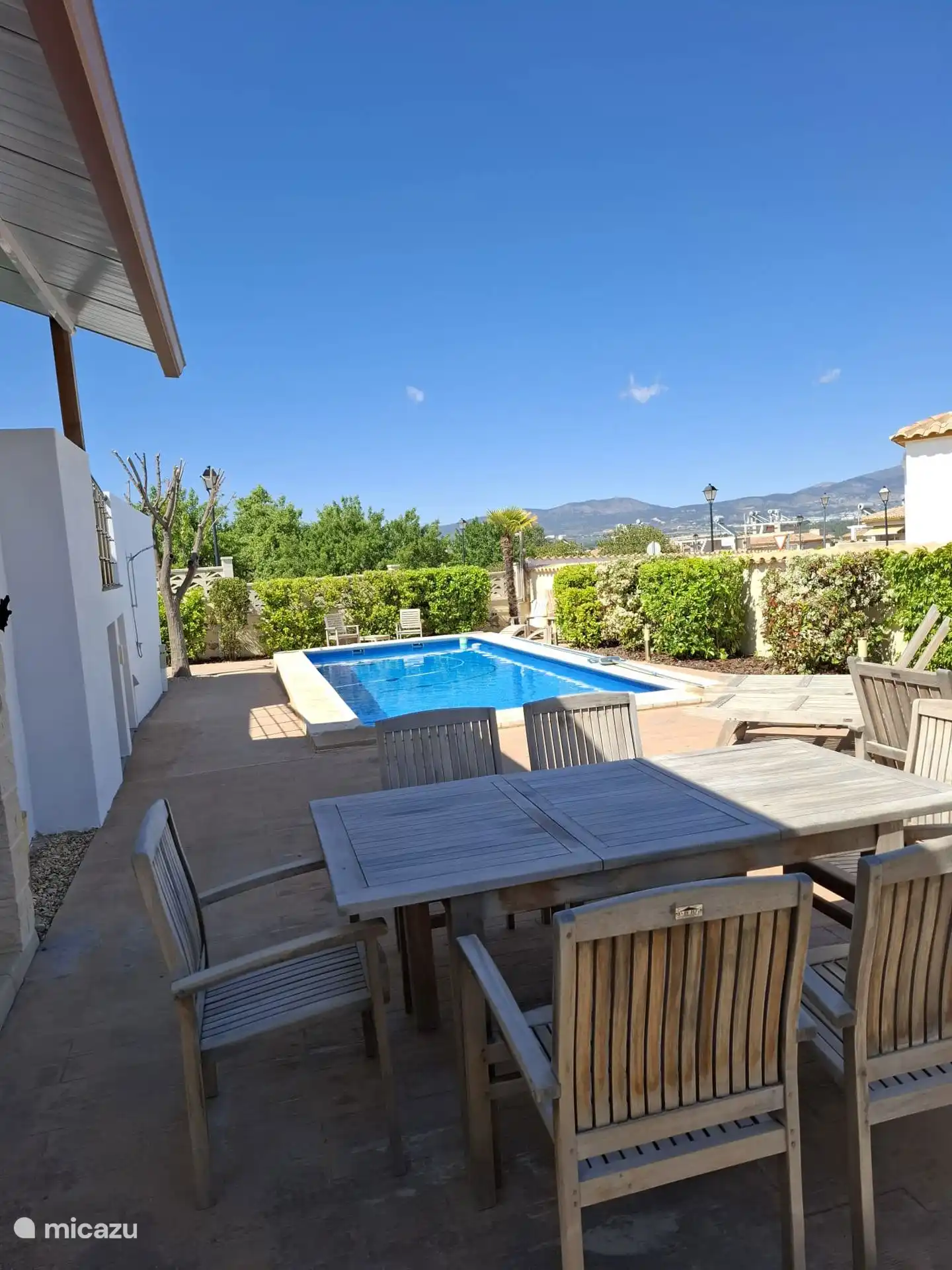 Second dining table terrace pool