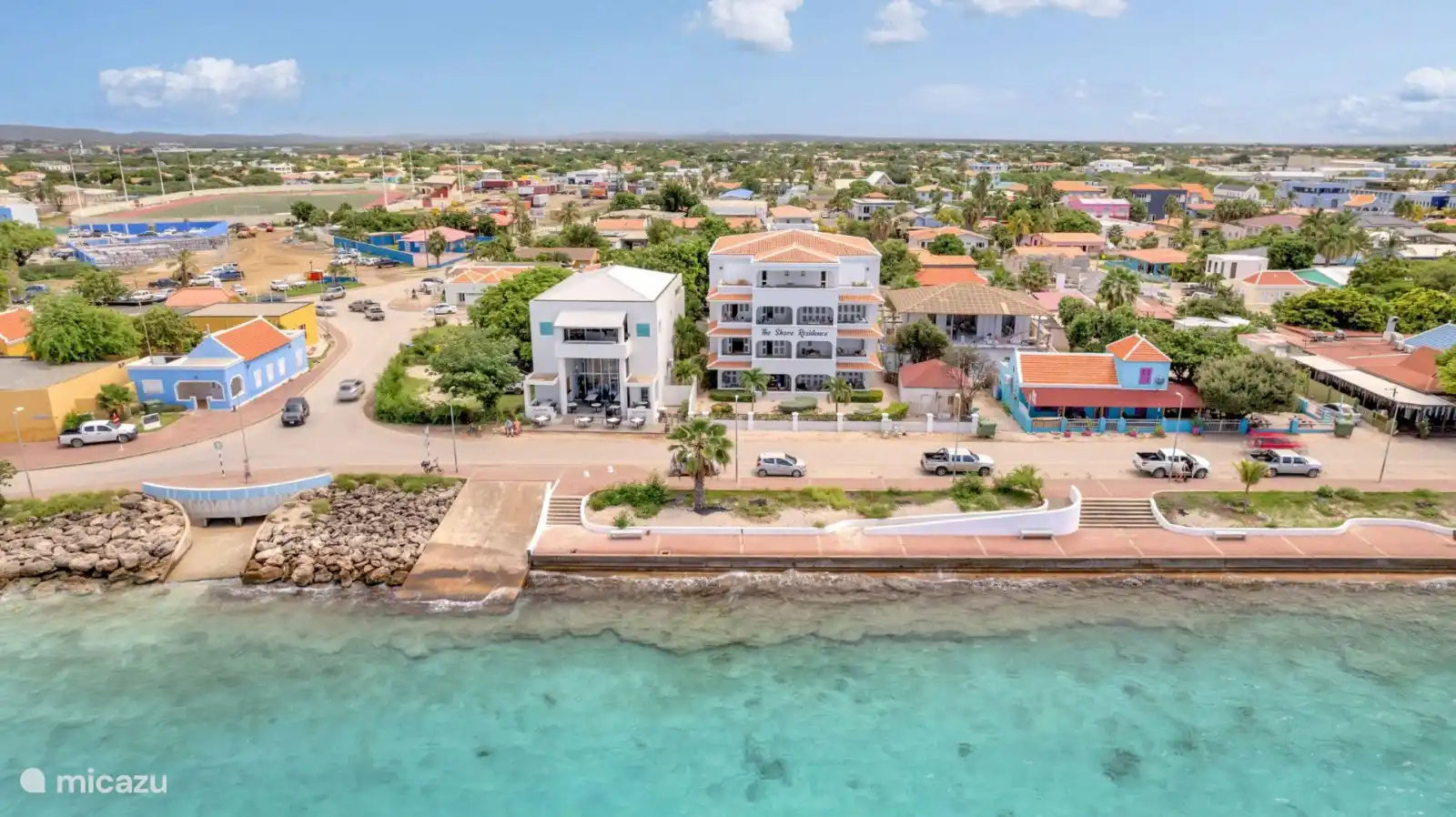 Voor aanzicht appartementsgebouw The shore