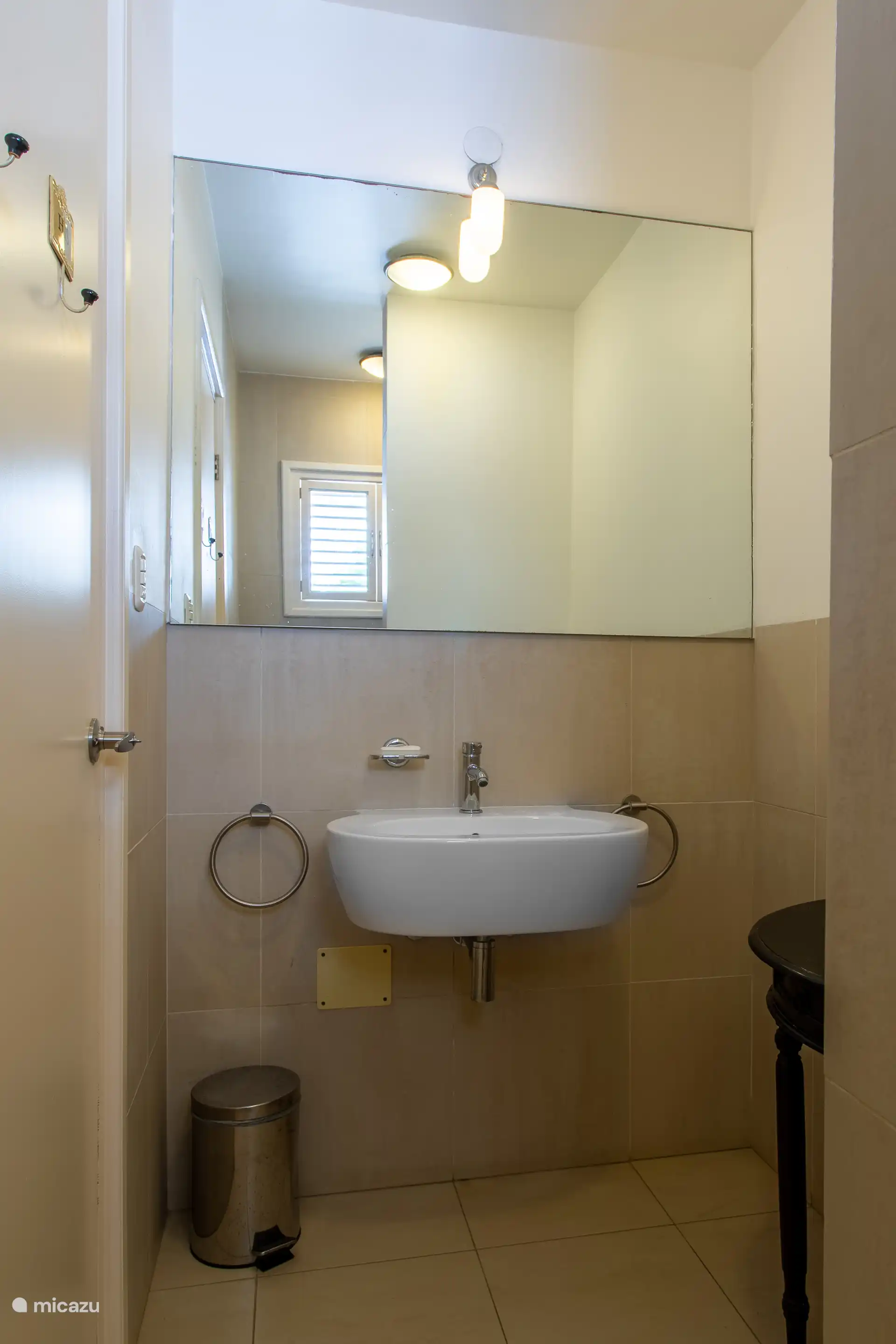 Guest bathroom in the hallway of the apartment