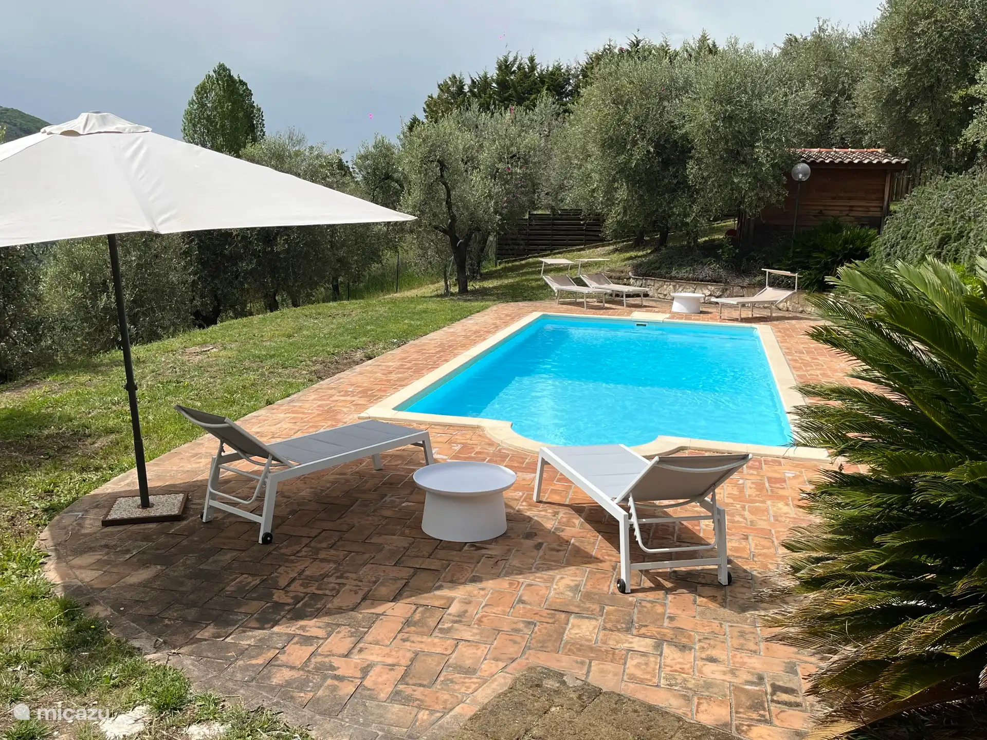 Swimming pool with all the necessities in the beautiful natural garden